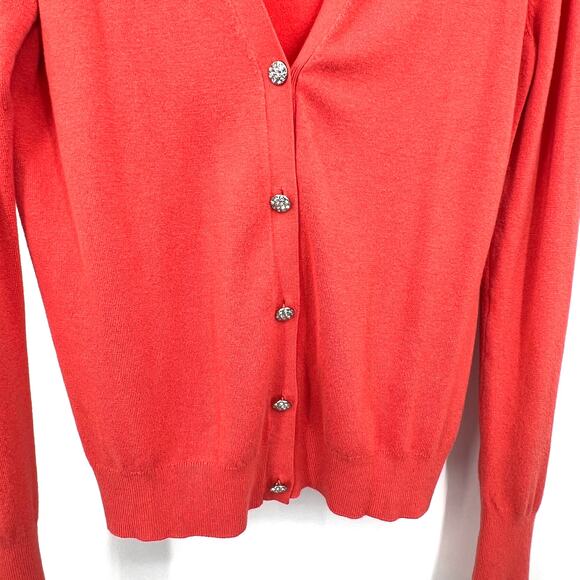 Truth‎ Cardigan Women's L Coral Fall Color Minimalist Preppy Soft Halloween Prep - Picture 2 of 6